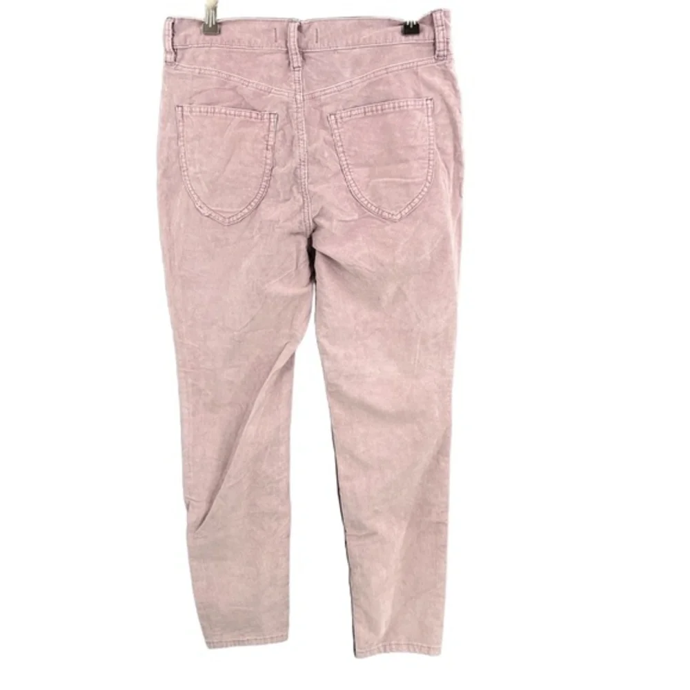 Free People Pants Lilac Corduroy High Rise‎ Button Fly Skinny Ankle Size 29 New